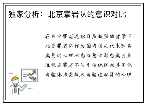 独家分析：北京攀岩队的意识对比